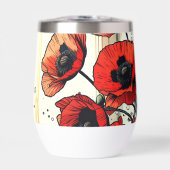 赤いかわいらしケシの花瓶 (正面)