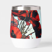 赤いかわいらしケシの花瓶 (背面)