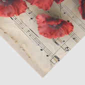 赤いかわいらしケシヴィンテージ音楽シートphemera 薄葉紙 (詳細)