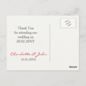 赤いかわいらしケピーフローラありがとう ポストカード (裏面)