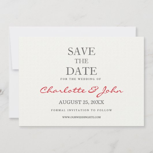 赤いかわいらしポピーのフローラは日付を保存 セーブザデート (裏面)