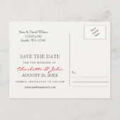 赤いかわいらしポピーのフローラは日付を保存 案内ポストカード (裏面)