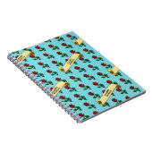 赤いかわいらしローズ&リボン名前を追加80sレトロ ノートブック (右側)