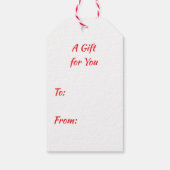 赤いかわいらし弓のクリスマスに茶色の馬 ギフトタグ (裏面)