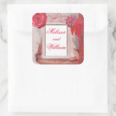 赤いかわいらし素朴な スクエアシール (バッグ)