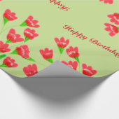 赤いかわいらし花のティッシュペーパー ラッピングペーパー (角)