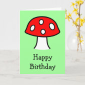 赤いきのこのバースデー・カード カード (黄色い花)