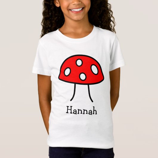 赤いきのこのTシャツ(子供) Tシャツ (正面)