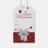 赤いきらびやかな雪 ギフトタグ (正面)