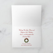 赤いきらめきによって捺印されるビジネスクリスマスカード シーズンカード (内部)