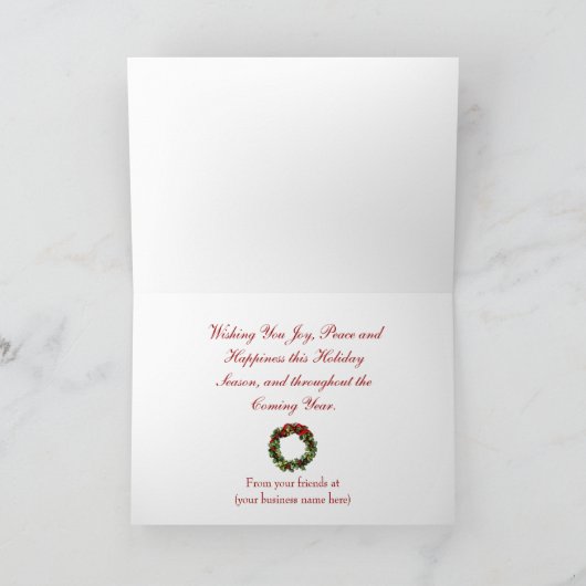 赤いきらめきによって捺印されるビジネスクリスマスカード シーズンカード (内部)