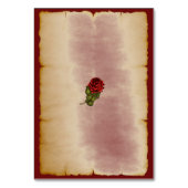 赤いきらめくバラの金ゴールド色のバイブル・ページ テーブルナンバー (裏面)