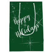 赤いきらめくリボンクリスマスツリー ミディアムペーパーバッグ (裏面)