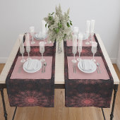 赤いきらめく紅花の芸術澄ん ショートテーブルランナー