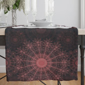 赤いきらめく紅花の芸術澄ん ショートテーブルランナー