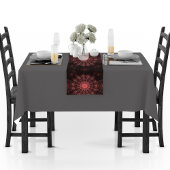 赤いきらめく紅花の芸術澄ん ショートテーブルランナー