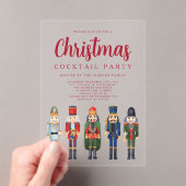 赤いくるみ割り人形のクリスマスコックテイルパーティー アクリル招待状 (インサイチュ (ポータブル))