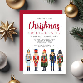 赤いくるみ割り人形のクリスマスコックテイルパーティー 招待状