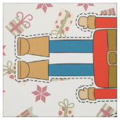 赤いくるみ割り- DIYのプラシ天--を切って下さい及び縫って下さい ファブリック (見本)