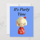 赤いこけし 招待状 (正面)