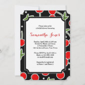 赤いさくらんぼおよび星のレトロによって型抜きされるブライダルシャワー 招待状 (正面)