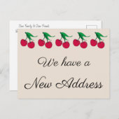 赤いさくらんぼが新しい家に 案内ポストカード (正面/裏面)