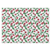 赤いさくらんぼが白 テーブルクロス (正面(横))