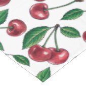 赤いさくらんぼが白 テーブルクロス (アングル)