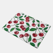 赤いさくらんぼが白 ドアマット (アングル)