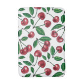 赤いさくらんぼが白 バスマット (正面縦)