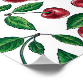 赤いさくらんぼが白 ポスター (角)