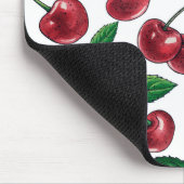 赤いさくらんぼが白 マウスパッド (コーナー)