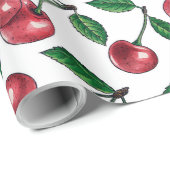 赤いさくらんぼが白 ラッピングペーパー (ロールコーナー)