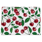 赤いさくらんぼが白 ラージペーパーバッグ (正面)