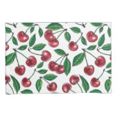 赤いさくらんぼが白 枕カバー (正面右)