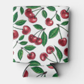 赤いさくらんぼが白 缶クーラー (正面)