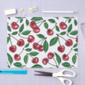 赤いさくらんぼが白 薄葉紙 (クラフト)