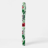 赤いさくらんぼが薄緑のギンガムに iPhoneケース (右側面)