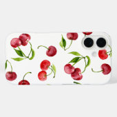 赤いさくらんぼさくらんぼかわいい水色のフルーツ Case-Mate iPhoneケース (裏面 (横))