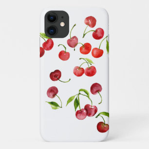 赤いさくらんぼさくらんぼかわいい水色のフルーツ iPhone 11 ケース