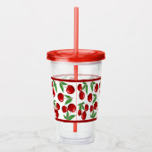 赤いさくらんぼすべてのパターンをカスタマイズ可能 アクリルタンブラー (右)