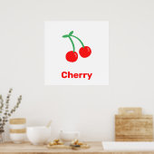赤いさくらんぼと言葉のポスター ポスター (キッチン)