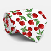 赤いさくらんぼのパターン全体のカスタム ネクタイ (ロール)