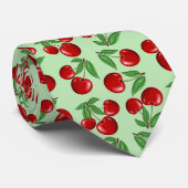 赤いさくらんぼのパターン全体のカスタム ネクタイ (ロール)