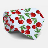 赤いさくらんぼのパターン全体のカスタム ネクタイ (ロール)