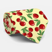 赤いさくらんぼのパターン全体のカスタム ネクタイ (ロール)