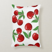 赤いさくらんぼのパターン全体 アクセントクッション (正面(垂直))