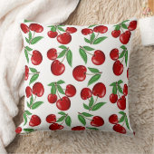 赤いさくらんぼのパターン全体 クッション (ブランケット)
