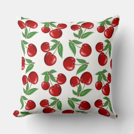 赤いさくらんぼのパターン全体 クッション