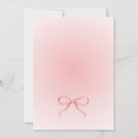 赤いさくらんぼの弓の赤ちゃんシャワー 招待状 (裏面)